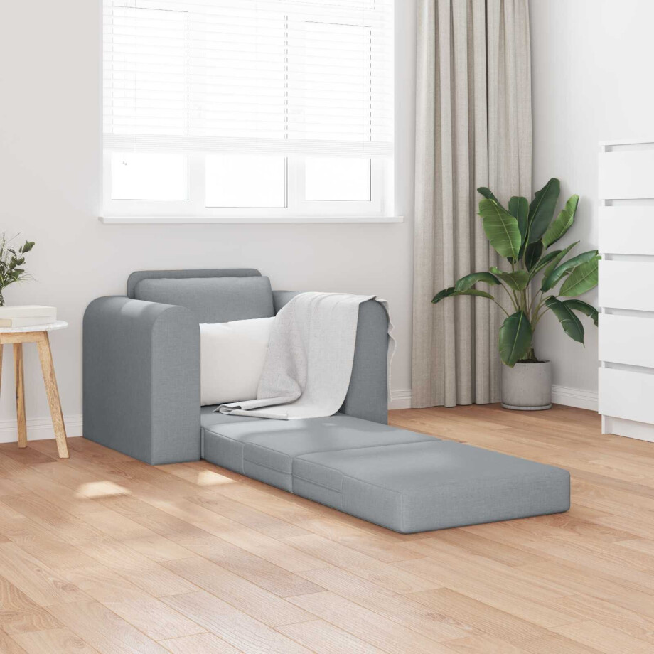 vidaXL Slaapbank Lichtgrijs 98 x 71 x 83 cm Stof afbeelding 1