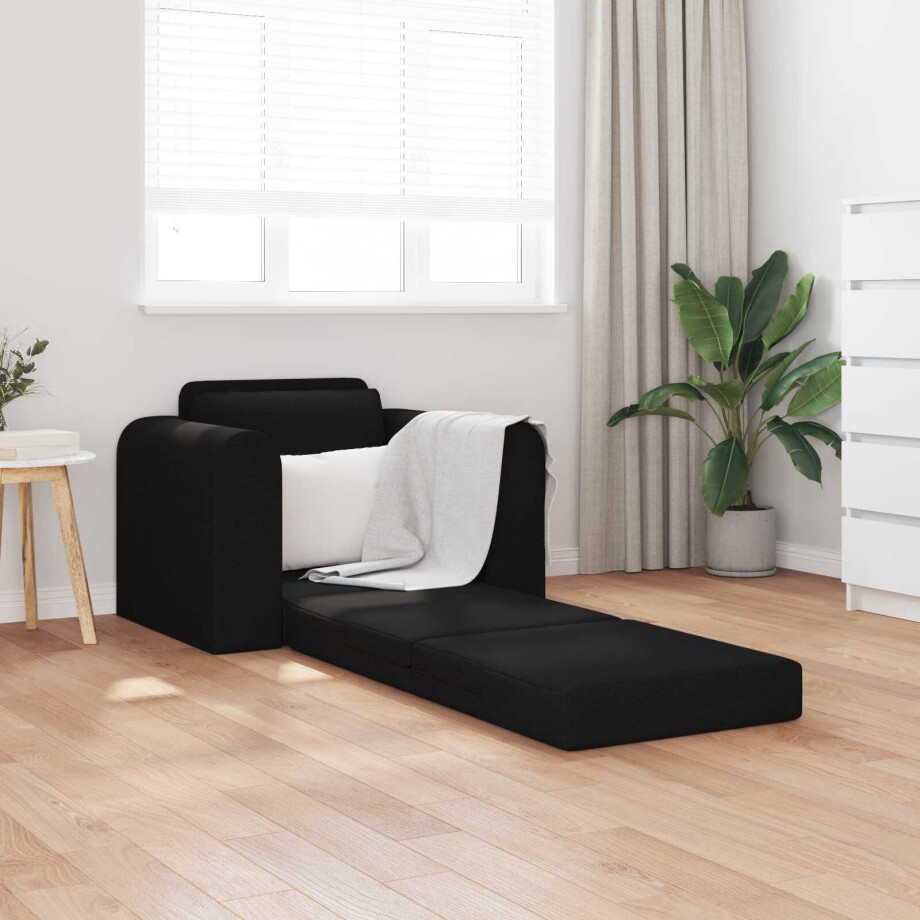vidaXL Slaapbank Zwart 98 x 71 x 83 cm Stof vidaXL Slaapbank Zwart 98 x 71 x 83 cm Stof afbeelding 1