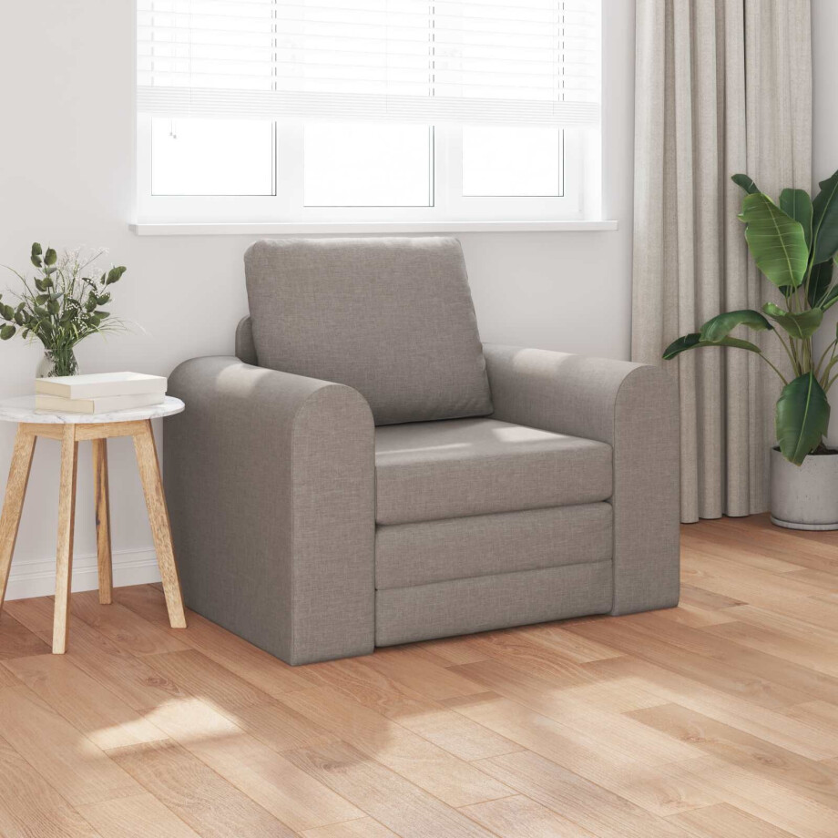 vidaXL Slaapbank Taupe 98 x 71 x 83 cm Stof vidaXL Slaapbank Taupe 98 x 71 x 83 cm Stof afbeelding 1