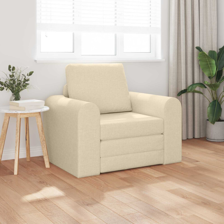 vidaXL Slaapbank Crème 98 x 71 x 83 cm Stof afbeelding 1