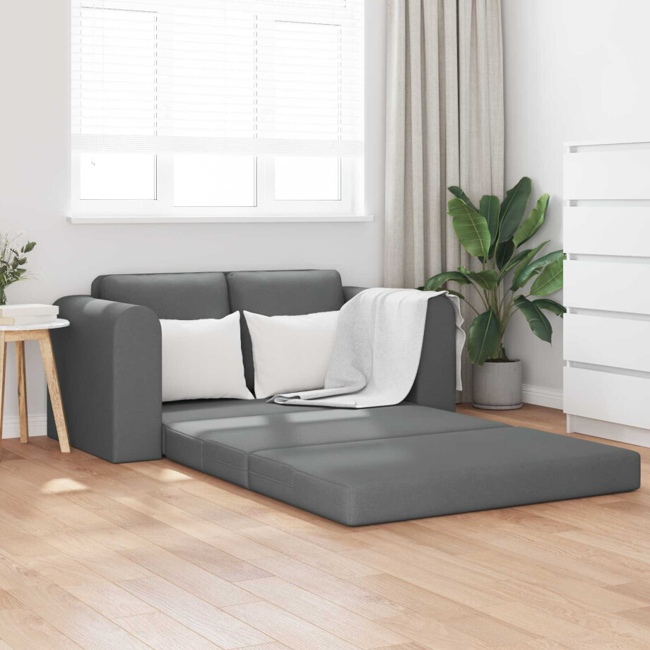 vidaXL Slaapbank 60cm Donkergrijs Stof afbeelding 1