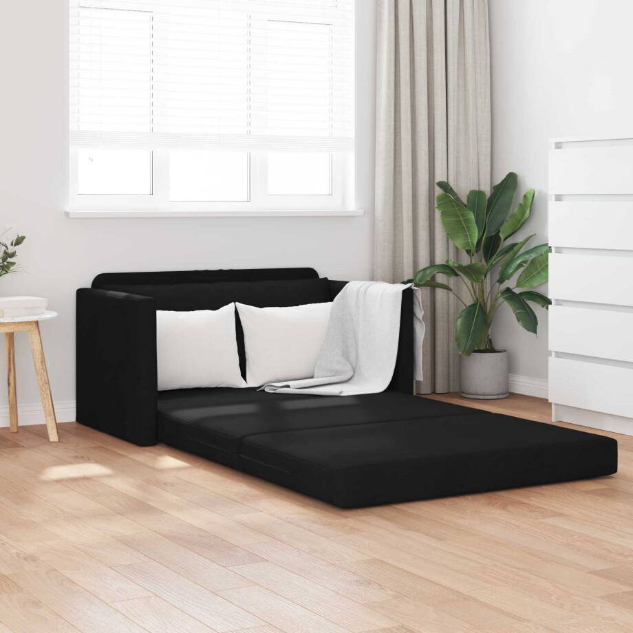 vidaXL Slaapbank 110cm Zwart Stof afbeelding 1