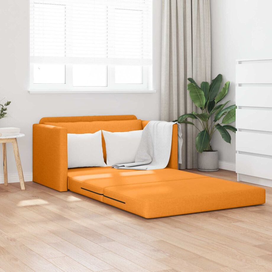 vidaXL Slaapbank 110cm Donkergeel Stof vidaXL Slaapbank 110cm Donkergeel Stof afbeelding 1