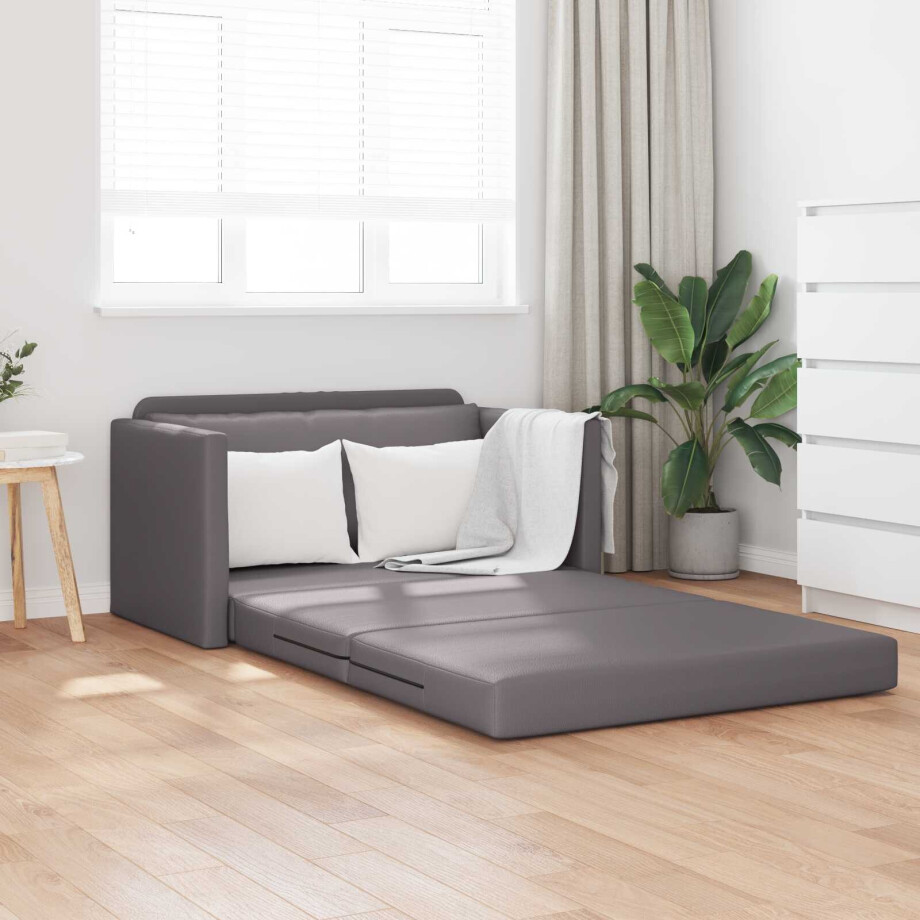 vidaXL Slaapbank Grijs 124 x 71 x 78 cm Kunstleer vidaXL Slaapbank Grijs 124 x 71 x 78 cm Kunstleer afbeelding 1