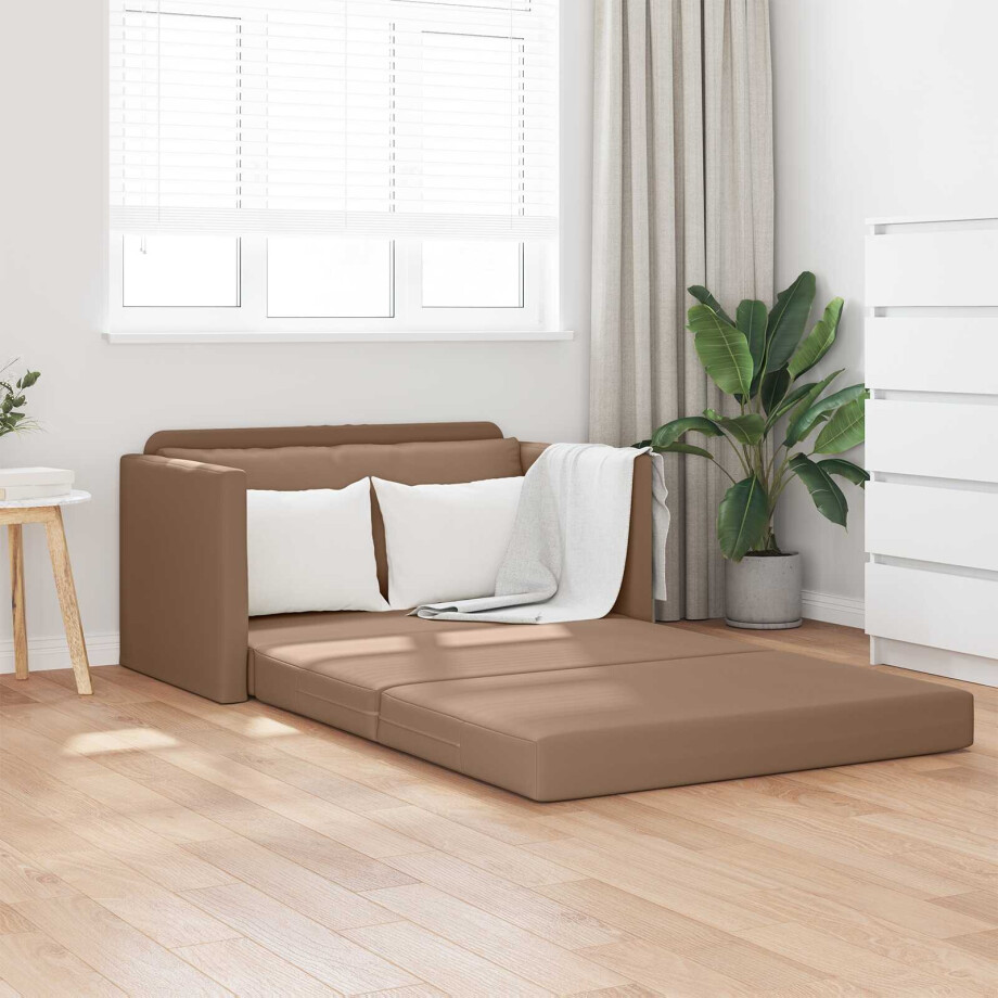 vidaXL Slaapbank Cappuccino 124 x 71 x 78 cm Kunstleer vidaXL Slaapbank Cappuccino 124 x 71 x 78 cm Kunstleer afbeelding 1