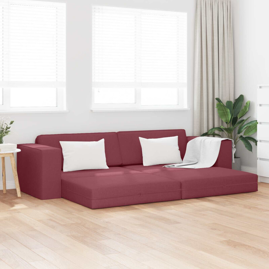 vidaXL Slaapbank Wijnrood 245 x 78 x 77 cm Stof vidaXL Slaapbank Wijnrood 245 x 78 x 77 cm Stof afbeelding 1