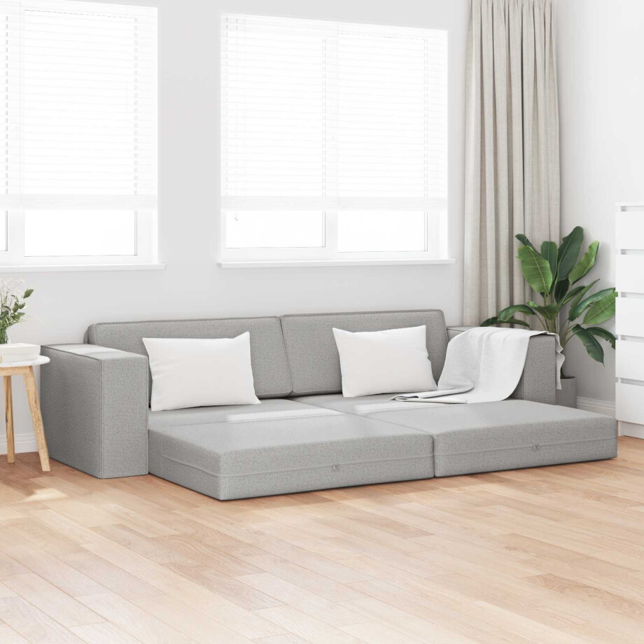 vidaXL Slaapbank Wolkengrijs 245 x 78 x 77 cm Stof vidaXL Slaapbank Wolkengrijs 245 x 78 x 77 cm Stof afbeelding 1