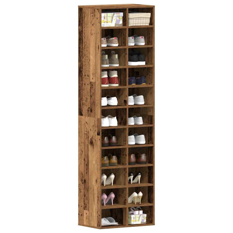 vidaXL Schoenenkast 54x34x183 cm spaanplaat oud hout afbeelding 1