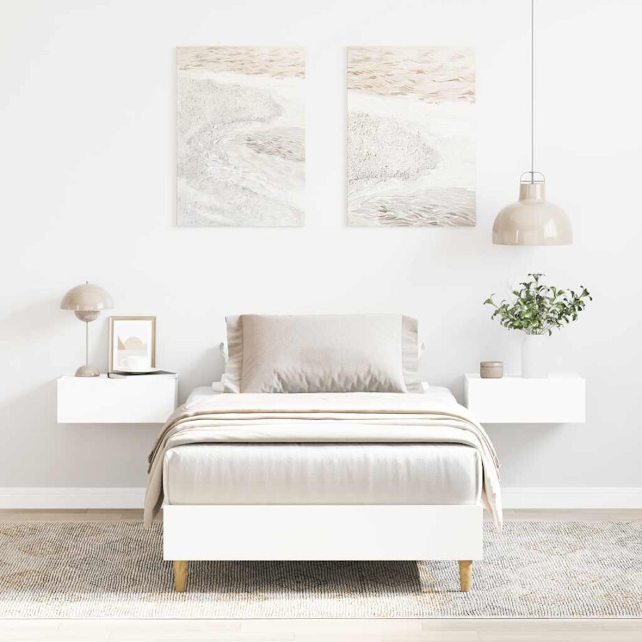 vidaXL Bedframe zonder matras 90x200 cm spaanplaat wit vidaXL Bedframe zonder matras 90x200 cm spaanplaat wit afbeelding 1