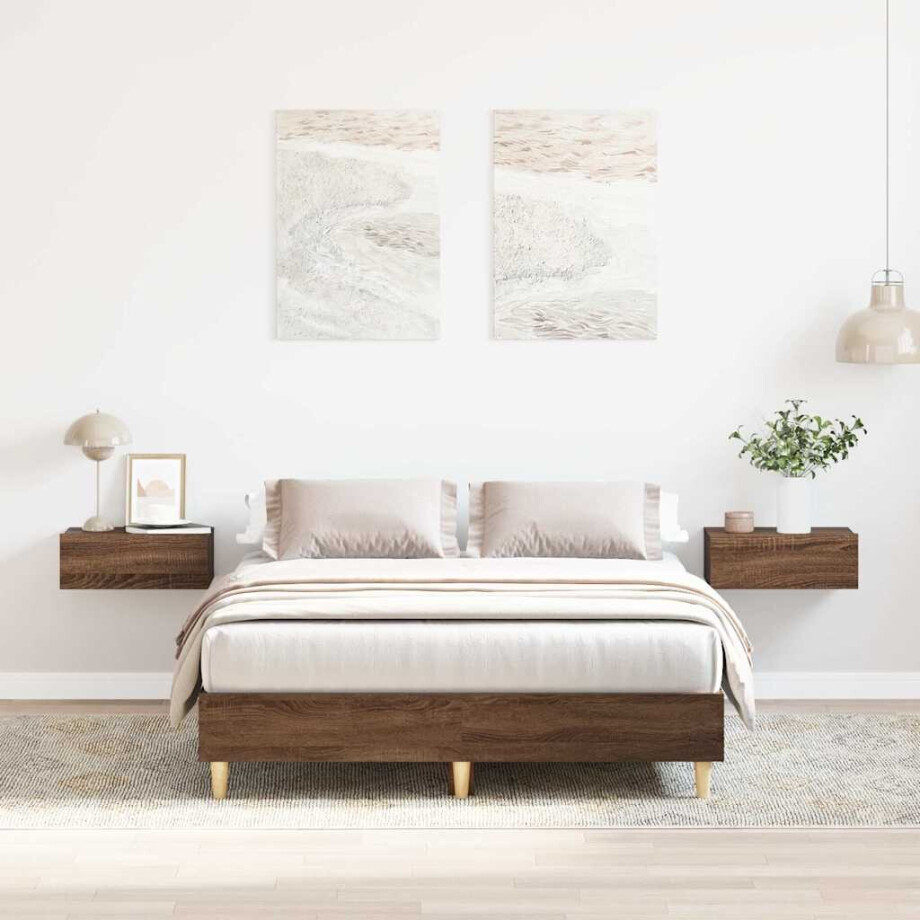vidaXL Bedframe zonder matras 120x190 cm spaanplaat bruin eikenkleurig vidaXL Bedframe zonder matras 120x190 cm spaanplaat bruin eikenkleurig afbeelding 1