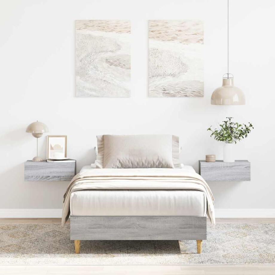 vidaXL Bedframe zonder matras 90x190 cm spaanplaat grijs Sonoma vidaXL Bedframe zonder matras 90x190 cm spaanplaat grijs Sonoma afbeelding 1