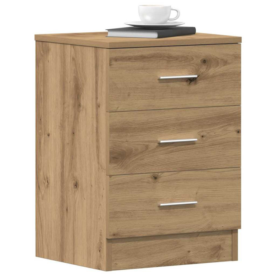 vidaXL Nachtkastjes 2 st 38x35x55cm bewerkt hout artisanaal eikenkleur afbeelding 1