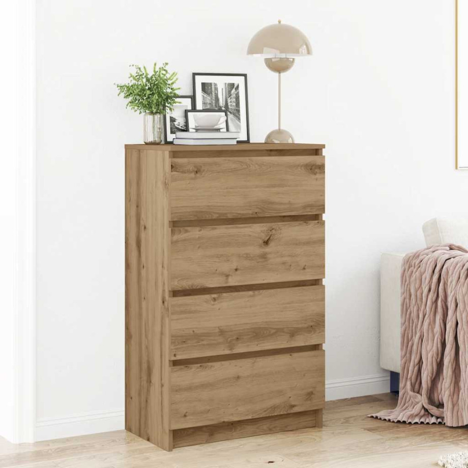 vidaXL Dressoir 60x35x98,5 cm bewerkt hout artisanaal eikenkleur afbeelding 1