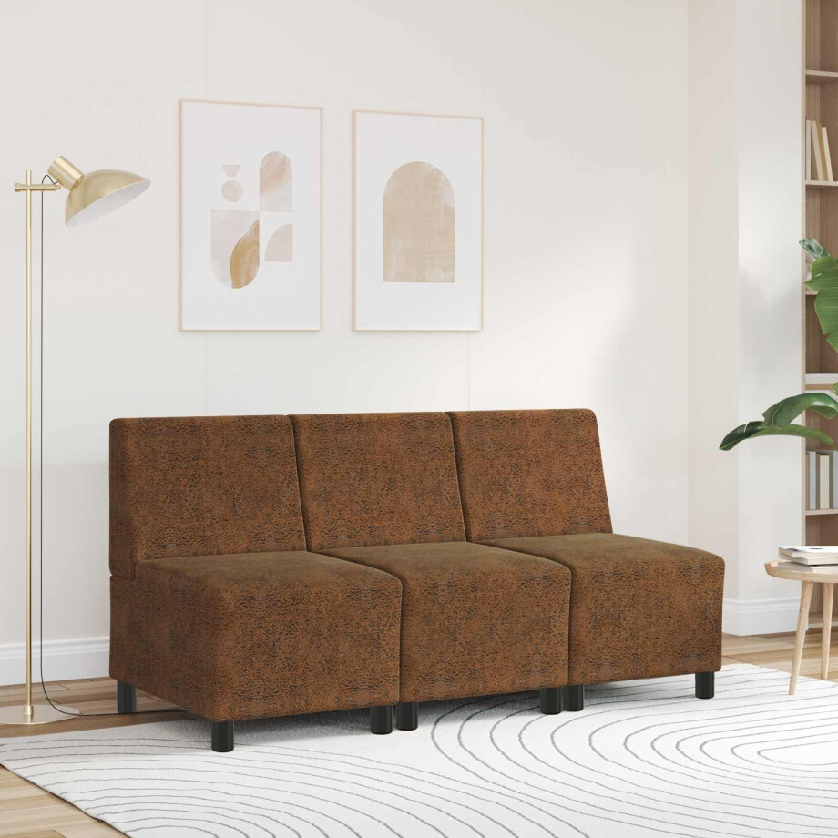vidaXL | Sofa Stoel | met kussen Bruin 55 x 74 x 82 cm Faux suede leer afbeelding 1