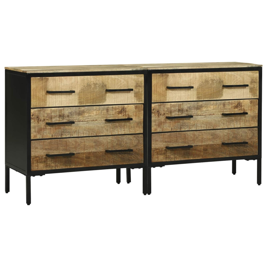 vidaXL Dressoirs 70 x 35 x 70 cm Bruin Massief ruw mangohout vidaXL Dressoirs 70 x 35 x 70 cm Bruin Massief ruw mangohout afbeelding 1