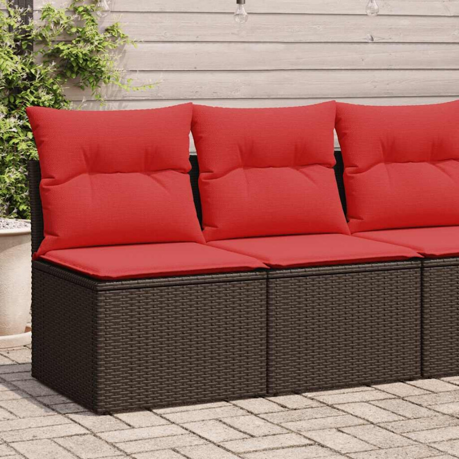vidaXL 2-delige Loungeset met kussens poly rattan acacia bruin vidaXL 2-delige Loungeset met kussens poly rattan acacia bruin afbeelding 1