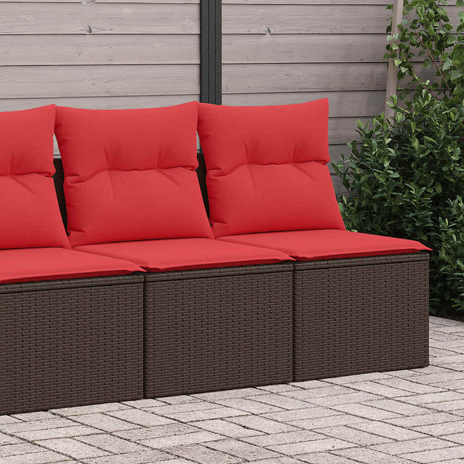 vidaXL 2-delige Loungeset met kussens poly rattan acacia bruin vidaXL 2-delige Loungeset met kussens poly rattan acacia bruin afbeelding 1