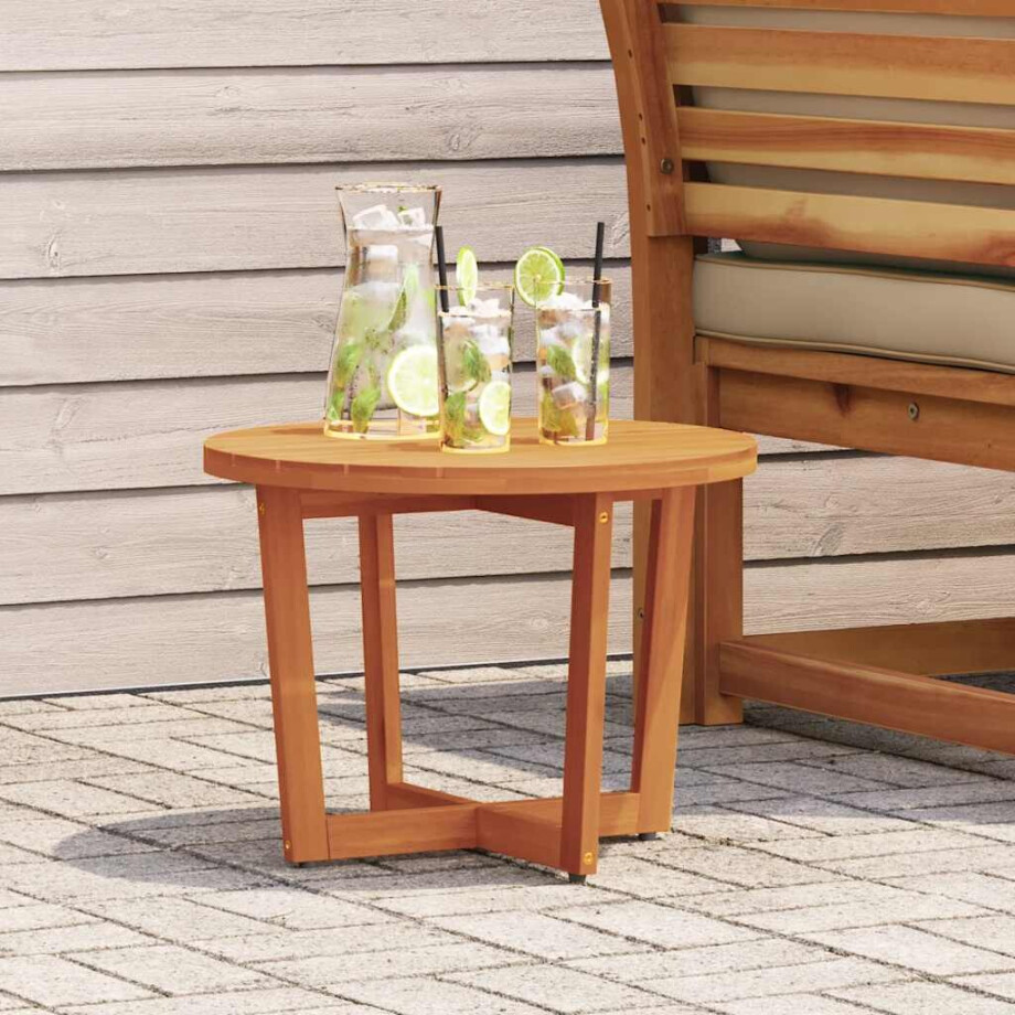 vidaXL Tuinbijzettafel rond Ø55x40 cm massief acaciahout afbeelding 1