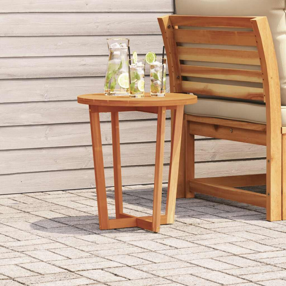 vidaXL Tuinbijzettafel rond Ø55x60 cm massief acaciahout vidaXL Tuinbijzettafel rond Ø55x60 cm massief acaciahout afbeelding 1