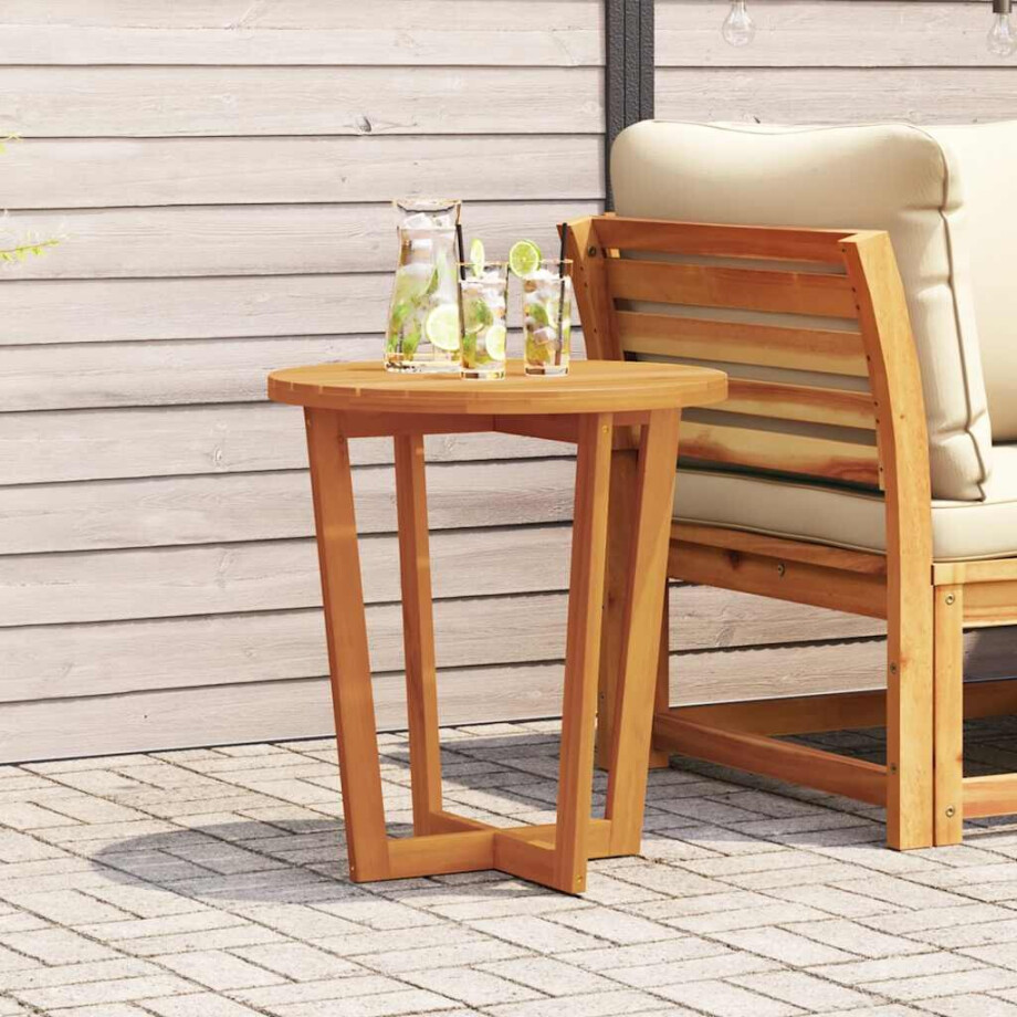 vidaXL Tuinbijzettafel rond Ø70x75 cm massief acaciahout afbeelding 1