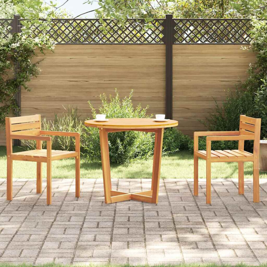 vidaXL Tuintafel rond Ø90x75 cm massief acaciahout vidaXL Tuintafel rond Ø90x75 cm massief acaciahout afbeelding 1