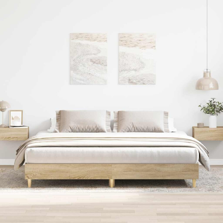 vidaXL Bedframe zonder matras hout sonoma eikenkleurig 180x200 cm afbeelding 1