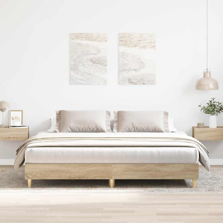 vidaXL Bedframe zonder matras hout sonoma eikenkleurig 160x200 cm vidaXL Bedframe zonder matras hout sonoma eikenkleurig 160x200 cm afbeelding 1