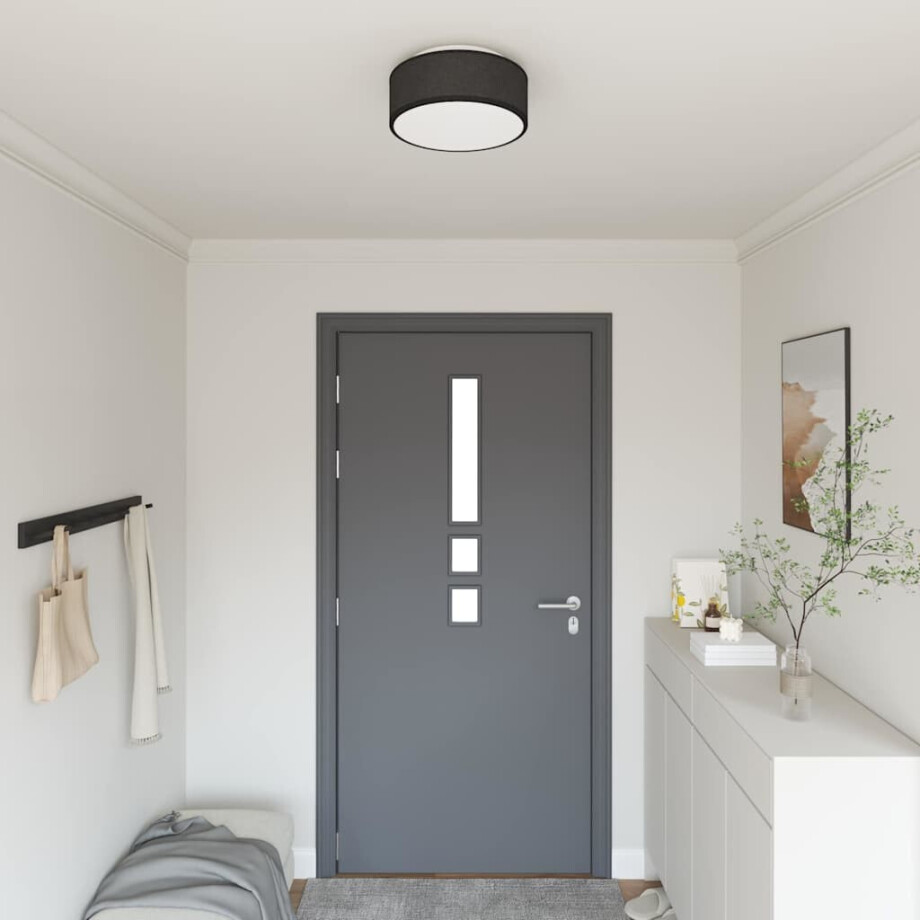 vidaXL Plafonnière met schijnwerpers Zwart 30 x 30 x 13,5 cm Stof afbeelding 1