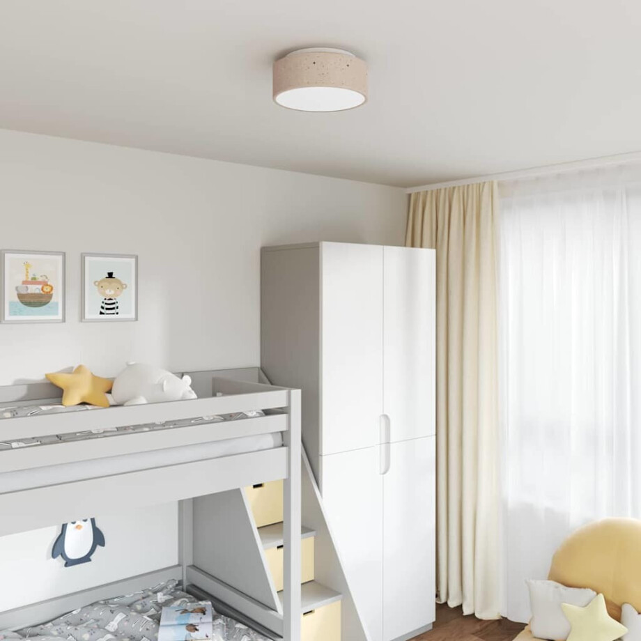 vidaXL Plafonnière met schijnwerpers Taupe 30 x 30 x 13,5 cm Stof afbeelding 1