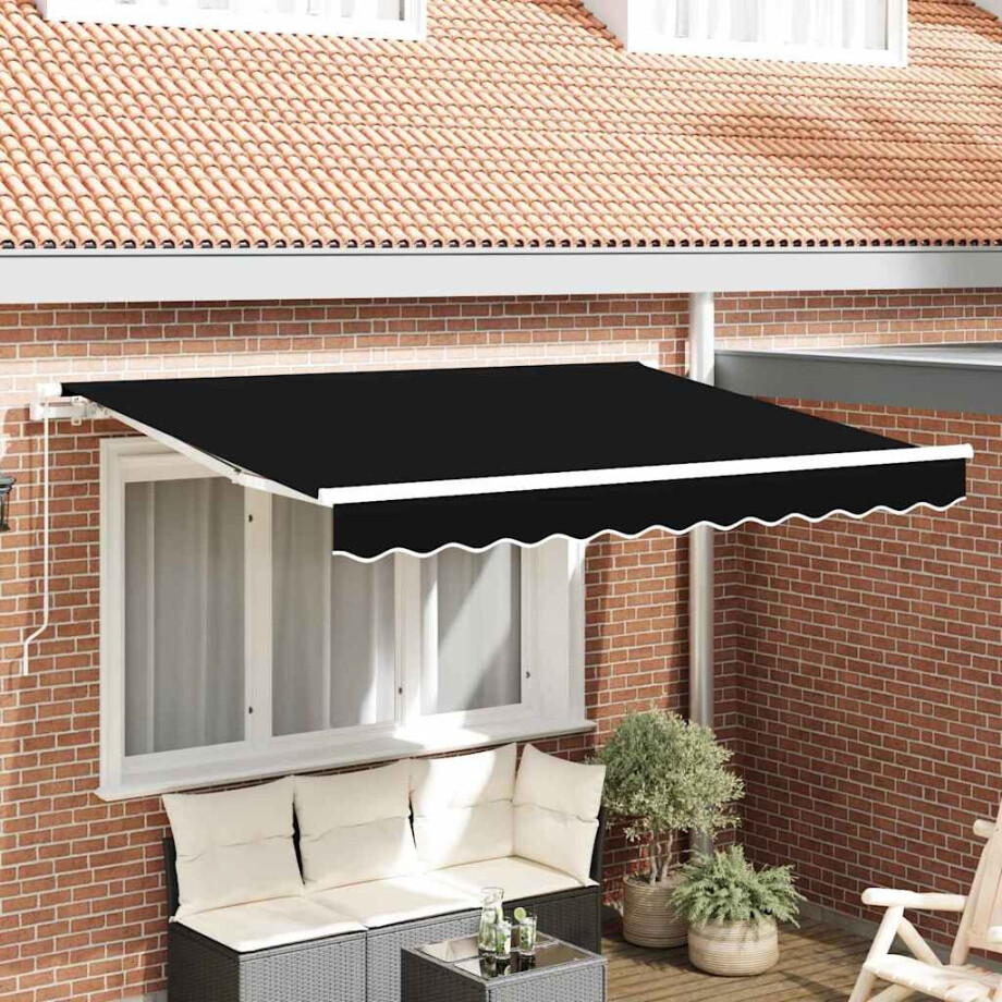 vidaXL Vervangingsdoek voor zonnescherm Zwart 280 x 245 cm Polyester afbeelding 1