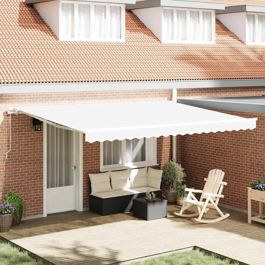 vidaXL Vervangingsdoek voor zonnescherm Wit 430 x 345 cm Polyester afbeelding 1