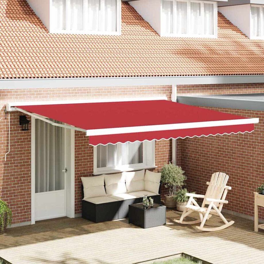 vidaXL Vervangingsdoek voor zonnescherm Rood 380 x 345 cm Polyester afbeelding 1