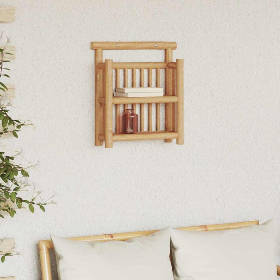 vidaXL Wandplank met plank met opslag Naturel 40 x 13 x 44 cm Bamboe vidaXL Wandplank met plank met opslag Naturel 40 x 13 x 44 cm Bamboe afbeelding 1