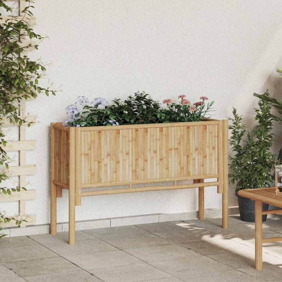 vidaXL Verhoogde plantenbak Bruin 110 x 35 x 70 cm Bamboe afbeelding 1
