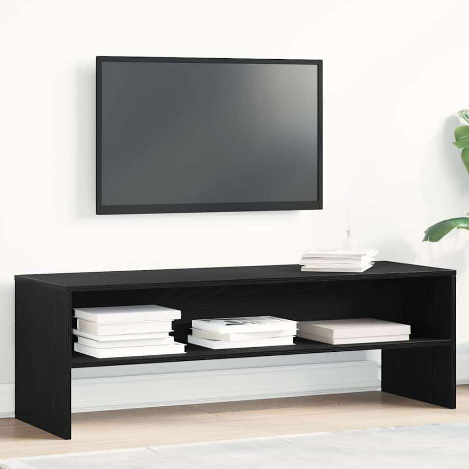 vidaXL TV-meubel 120x40x40 cm spaanplaat zwart eikenkleurig afbeelding 1