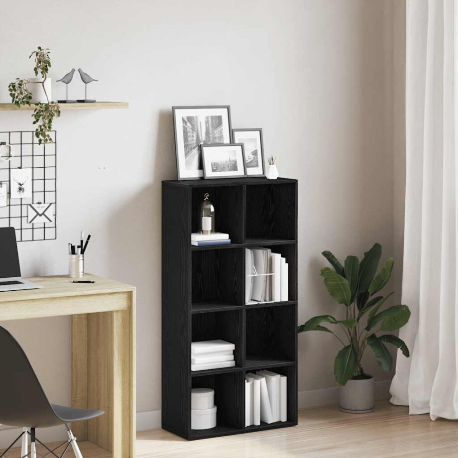 vidaXL Boekenkast Zwart Eiken 66x30x130 cm Engineered Wood afbeelding 1