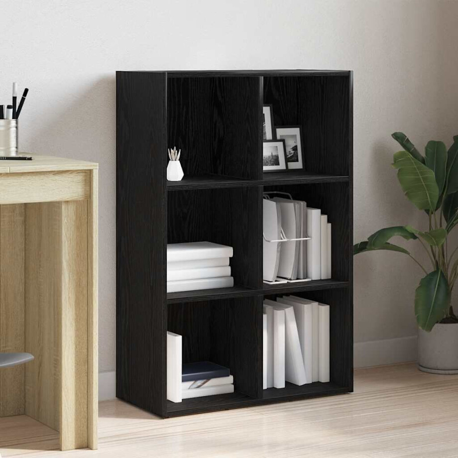 vidaXL Boekenkast Zwart Eiken 66x30x98 cm Engineered Wood afbeelding 1