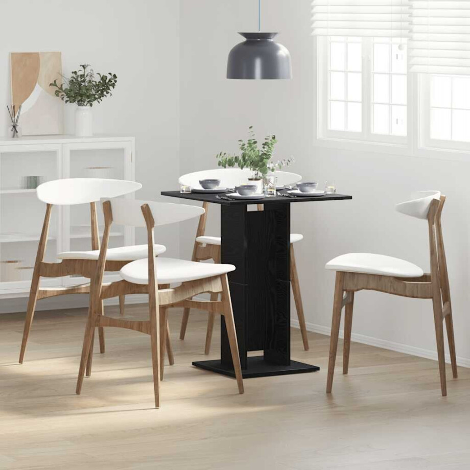 vidaXL Bistrotafel Zwart Eiken 60x60x75 cm Bewerkt Hout afbeelding 1