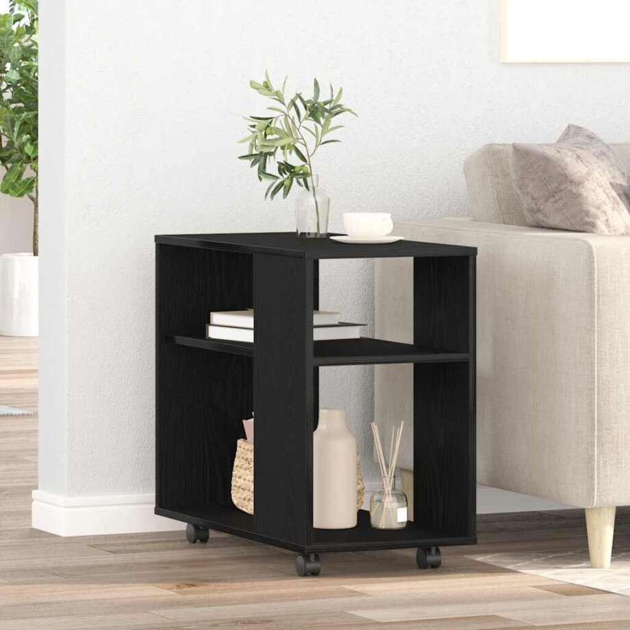 vidaXL Bijzettafel Zwart Eiken 70x35x60 cm Bewerkt Hout afbeelding 1
