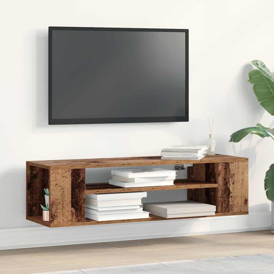 vidaXL TV-kast Oud hout 100 x 30 x 26,5 cm Bewerkt hout afbeelding 1