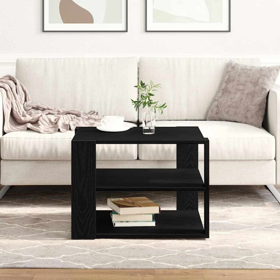 vidaXL Salontafel Zwarte Eik 58 x 58 x 40 cm Geconstrueerd hout vidaXL Salontafel Zwarte Eik 58 x 58 x 40 cm Geconstrueerd hout afbeelding 1