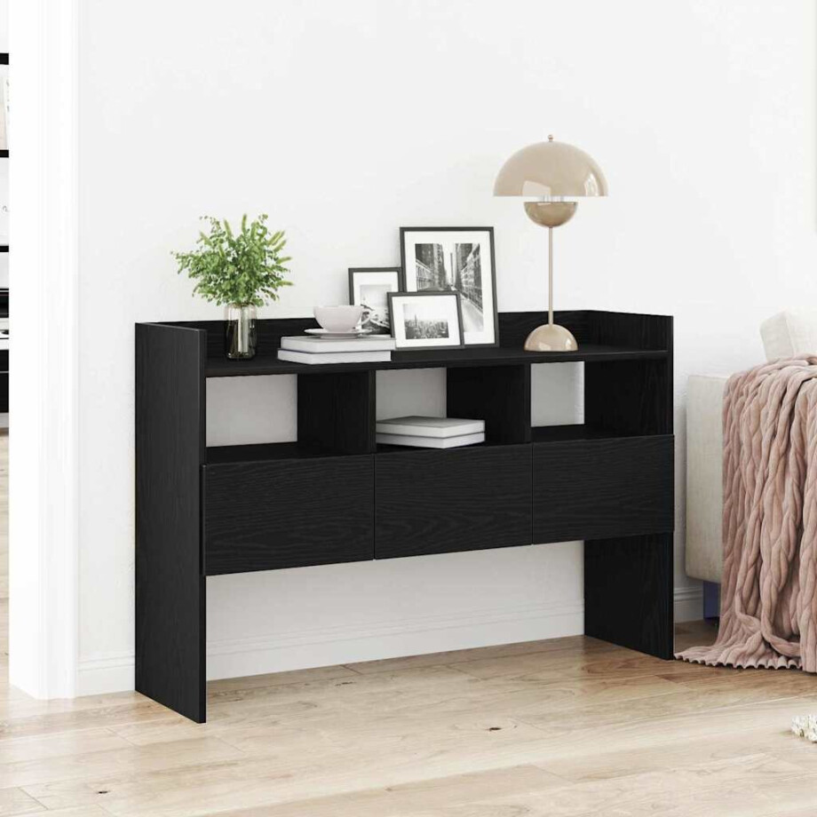 vidaXL Dressoir met lade Zwart Eiken 105 x 30 x 70 cm Bewerkt hout afbeelding 1