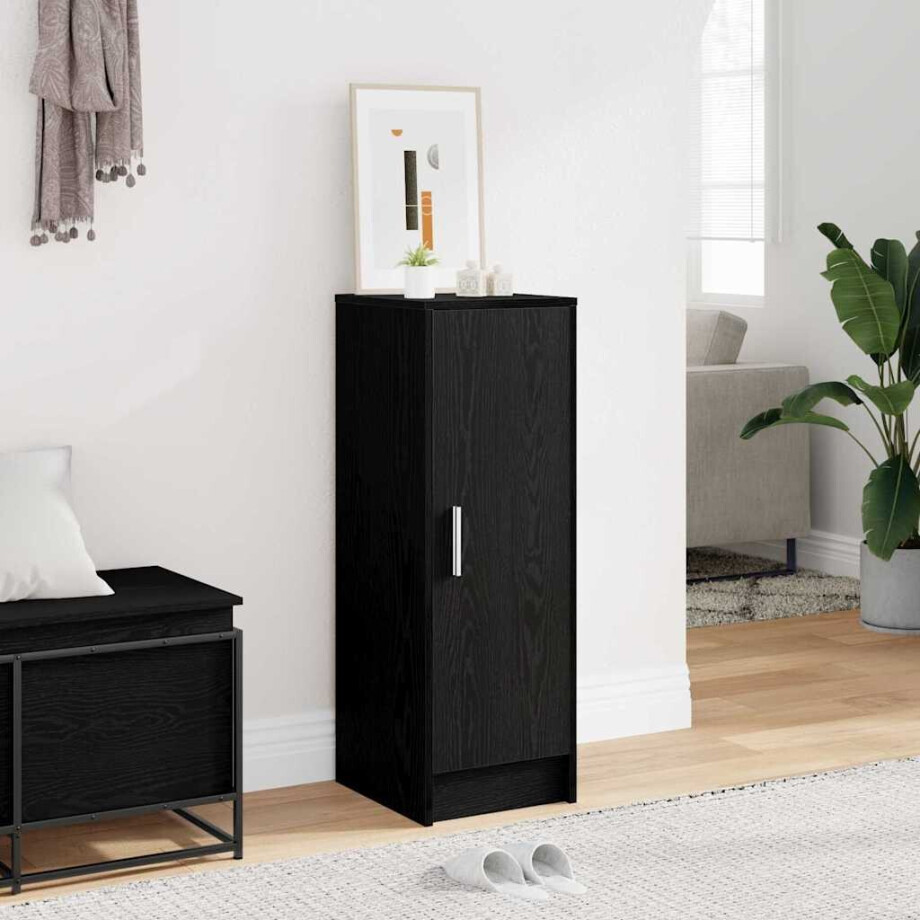 vidaXL Schoenenkast met plank Zwart Eiken 32 x 35 x 92 cm Bewerkt hout afbeelding 1