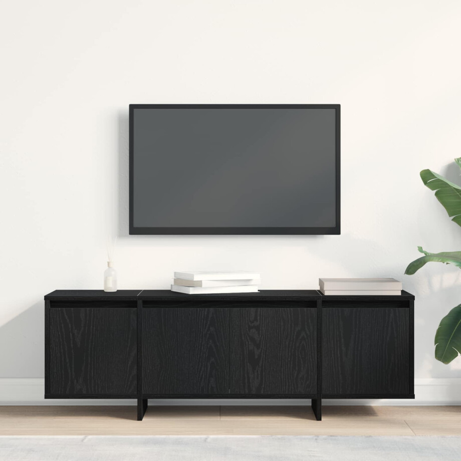 vidaXL TV-kast Zwart Eiken 120 x 30 x 40,5 cm Bewerkt hout vidaXL TV-kast Zwart Eiken 120 x 30 x 40,5 cm Bewerkt hout afbeelding 1