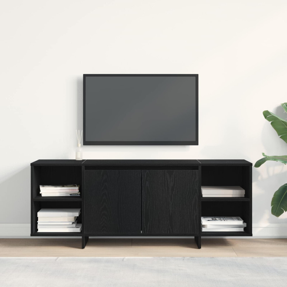 vidaXL TV-kast Zwart Eiken 120 x 30 x 40,5 cm Bewerkt hout afbeelding 1