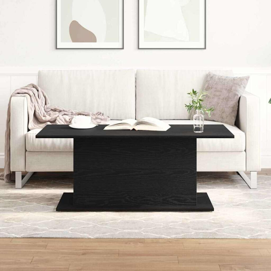vidaXL Salontafel Zwart Eiken 102 x 55,5 x 40 cm Bewerkt hout afbeelding 1