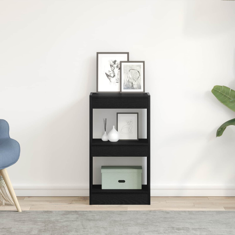 vidaXL Boekenkast Zwart Eiken 40 x 30 x 71,5 cm Bewerkt hout afbeelding 1