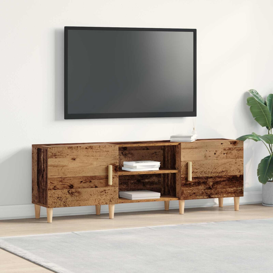vidaXL TV-kast Oud hout 150 x 30 x 50 cm Bewerkt hout afbeelding 1