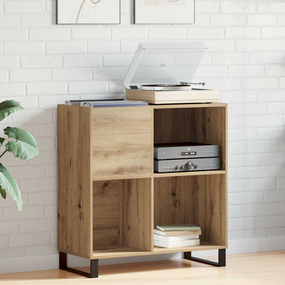 vidaXL Platenkast met plank artisanaal eikenkleurig 84,5 x 38 x 89 cm vidaXL Platenkast met plank artisanaal eikenkleurig 84,5 x 38 x 89 cm afbeelding 1