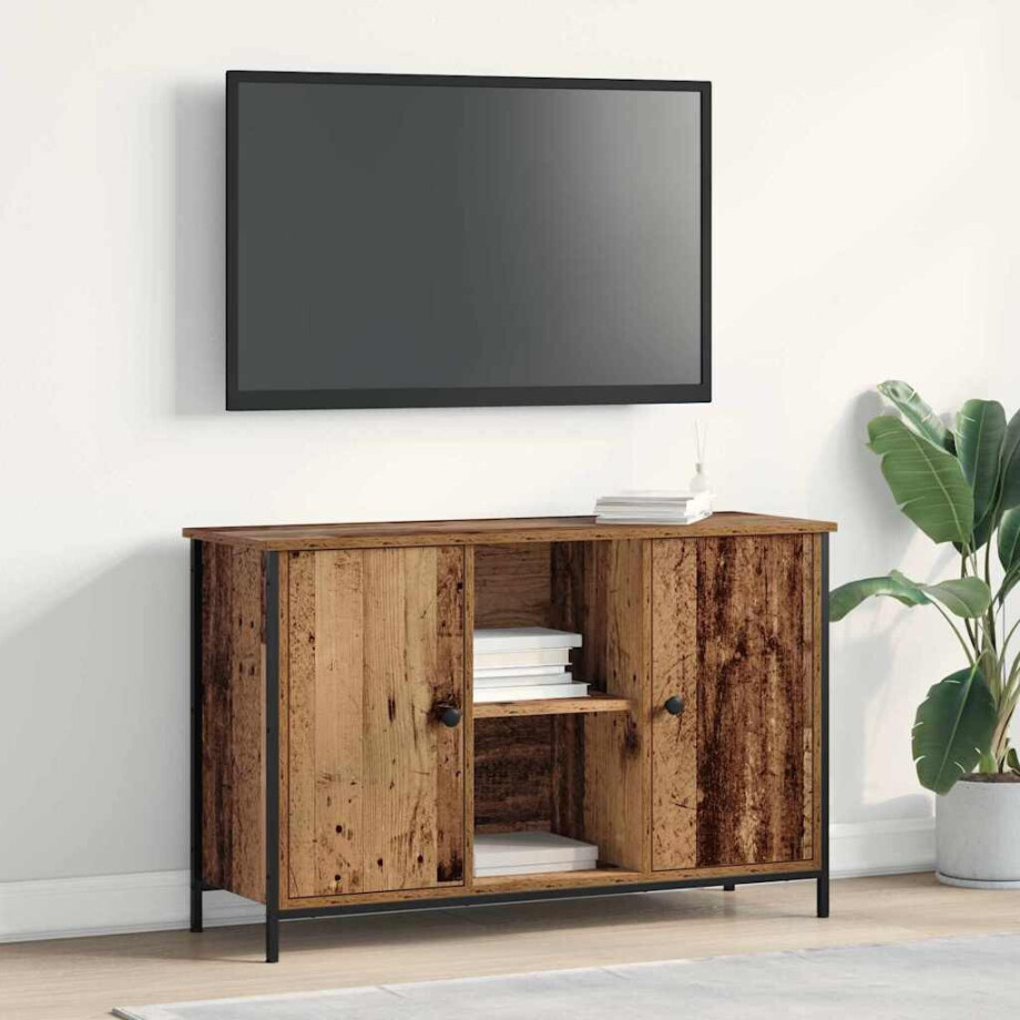 vidaXL Tv-meubelset Oud Hout 101 x 35 x 65 cm Bewerkt hout vidaXL Tv-meubelset Oud Hout 101 x 35 x 65 cm Bewerkt hout afbeelding 1